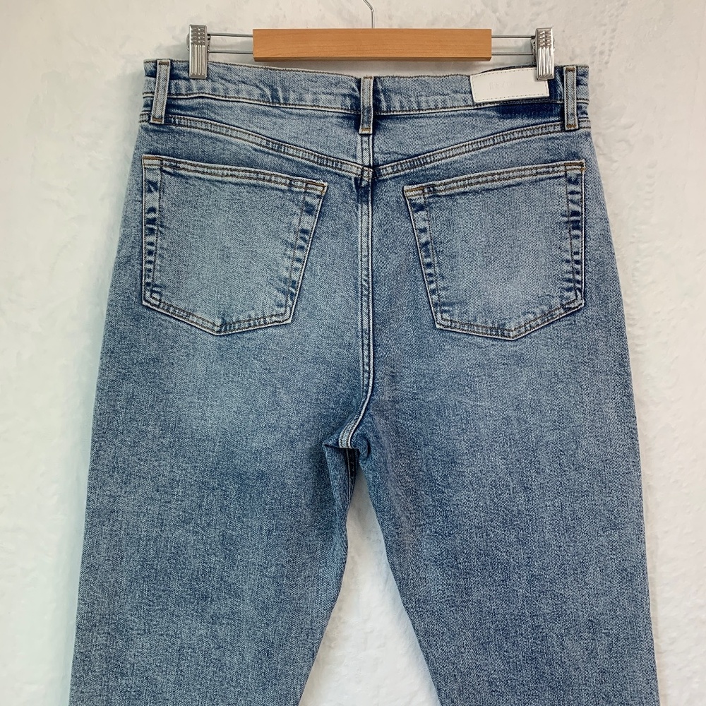 RE/DONE 70's High Rise Skinny Boot Released Hem Jeans in Opal Indigo Sz 32 - Picture 7 of 15